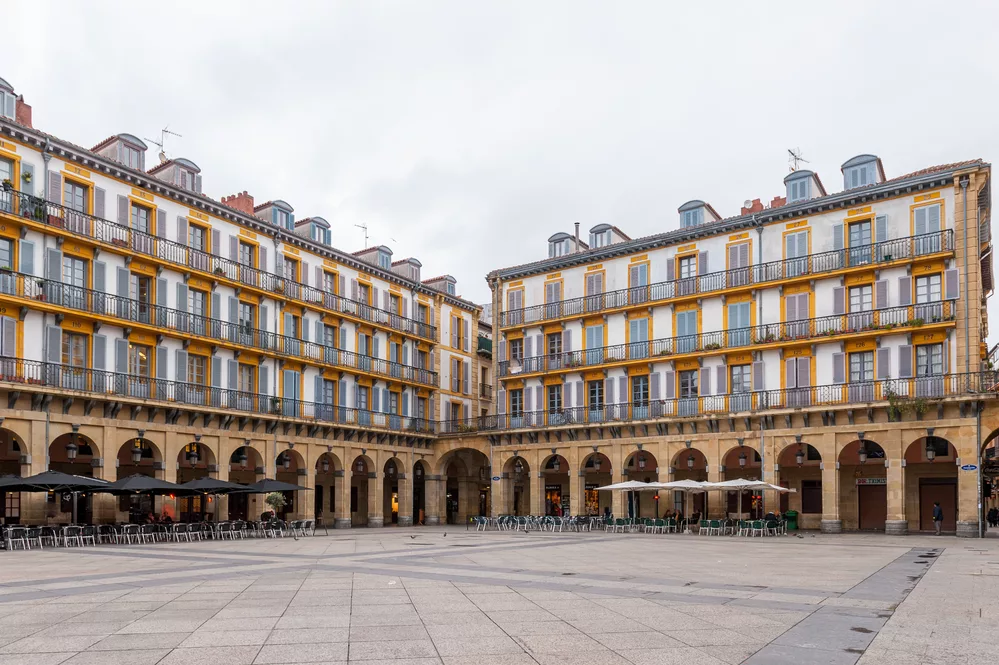 Constitution Square (Plaza) in San Sebastian, Basque Country, Spain.