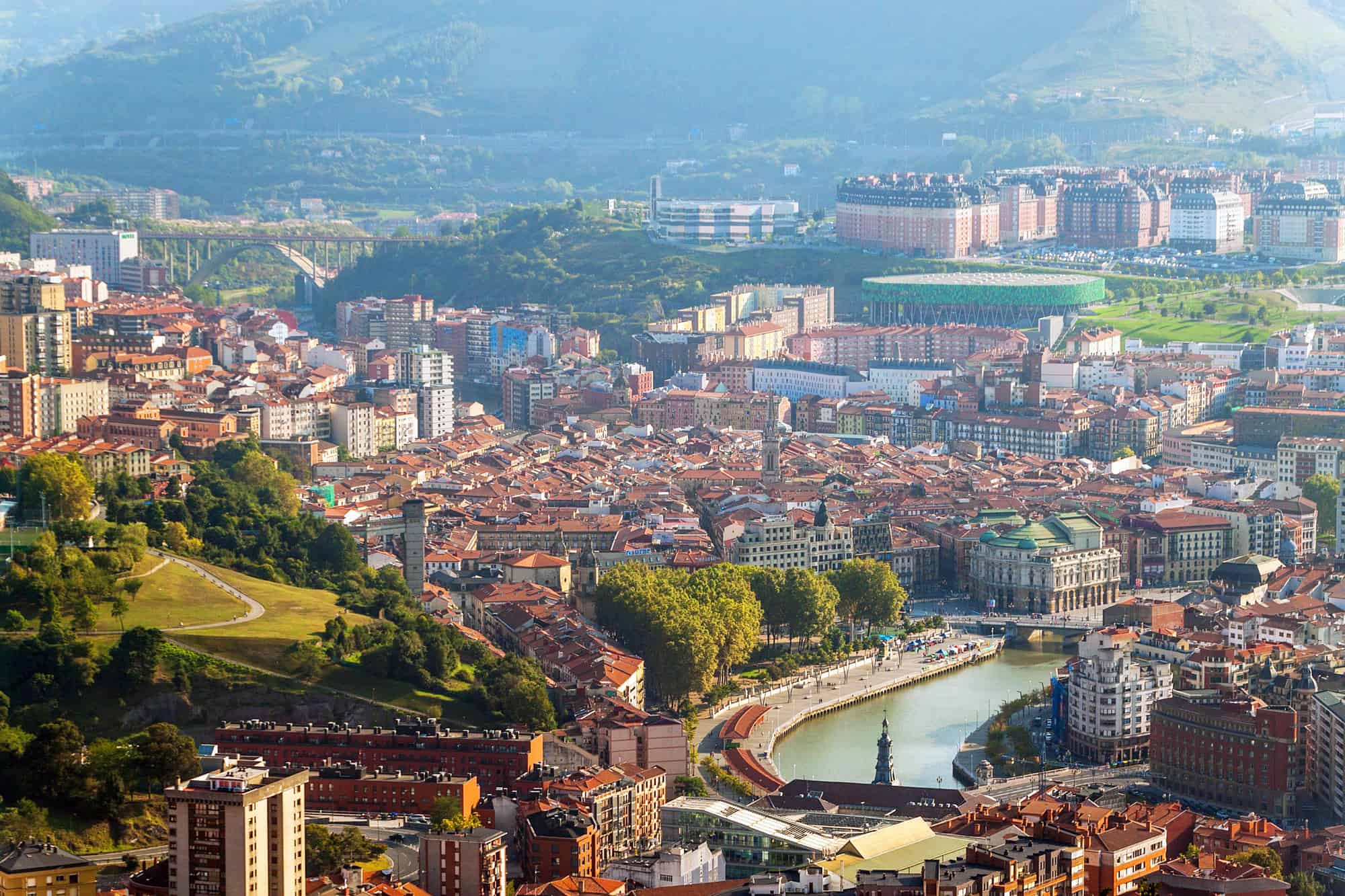 Aerial view of Bilbao, Spain