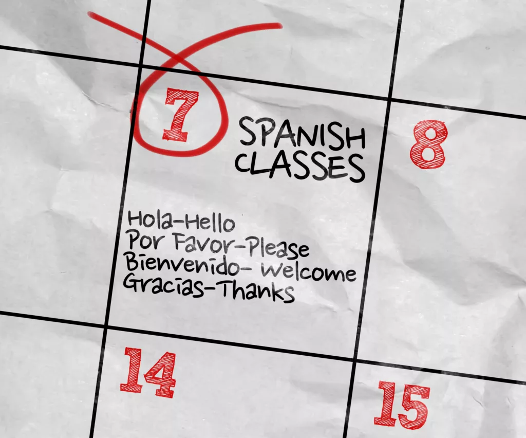 Image of the calendar with the text