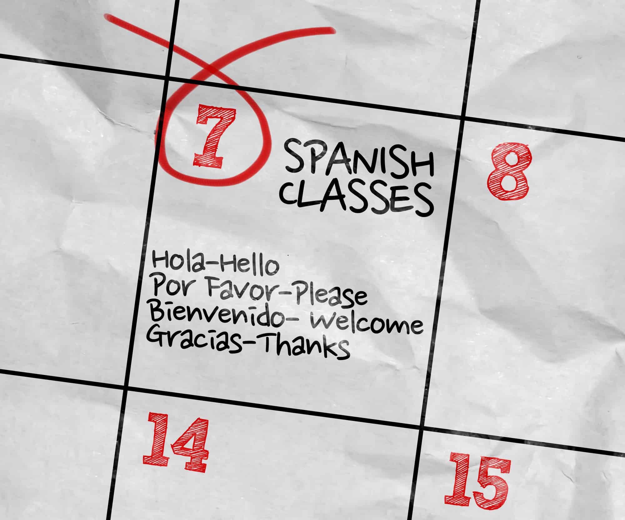 Image of the calendar with the text