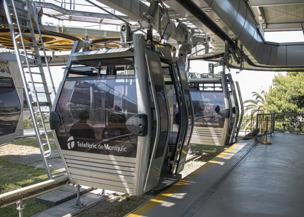 The cable cars at Montjuïc in Barcelona offer a scenic and exhilarating way to enjoy the stunning views of the city and its surroundings.