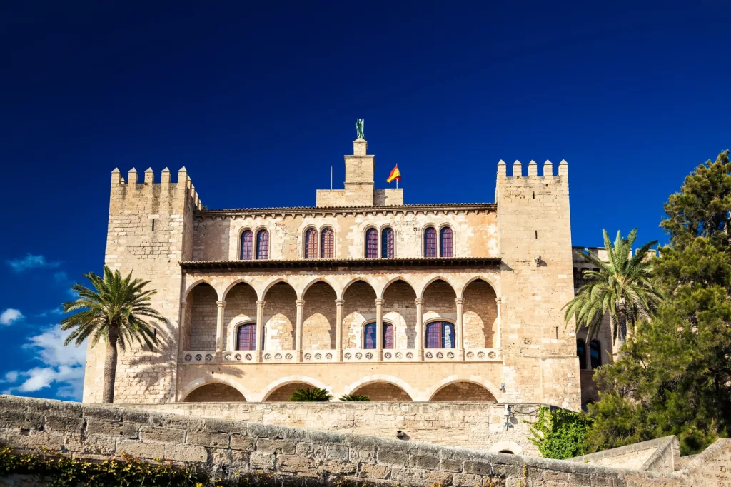 beautiful Almudaina Palace in Palma de Mallorca, Spain