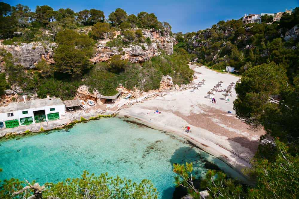 Upper view of the beach Cala Pi, Mallorca, Spain
