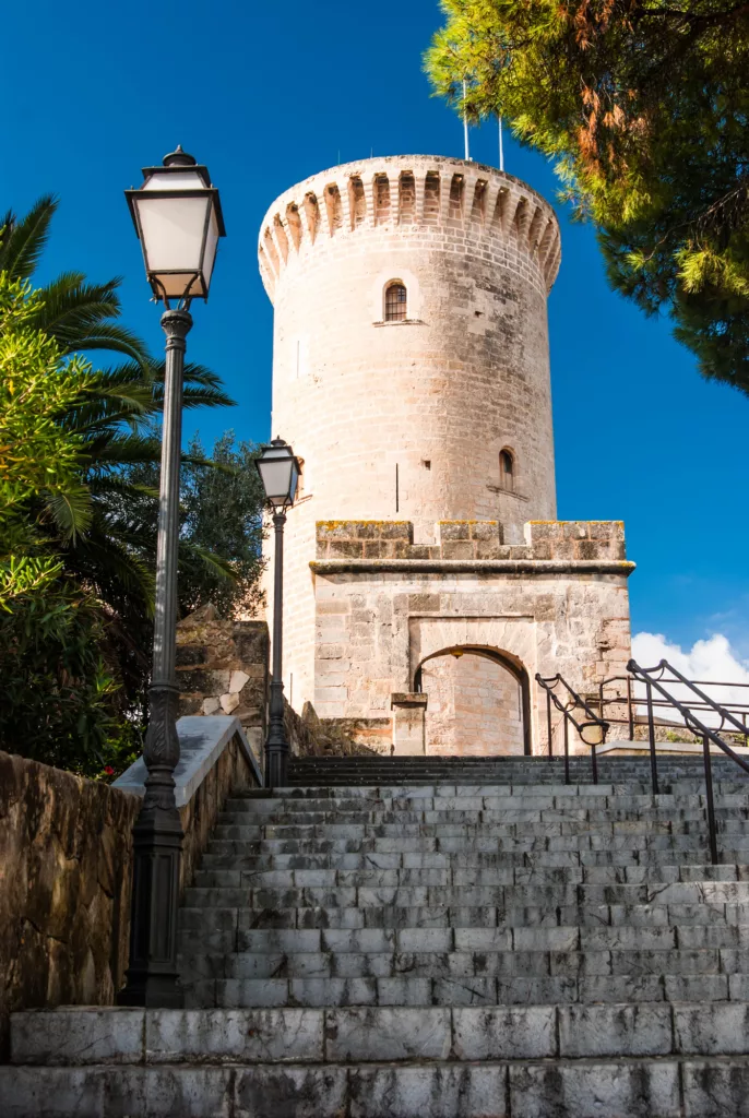 Bellver Castle, Castillo tower, in Majorca at Palma de Mallorca Balearic Islands