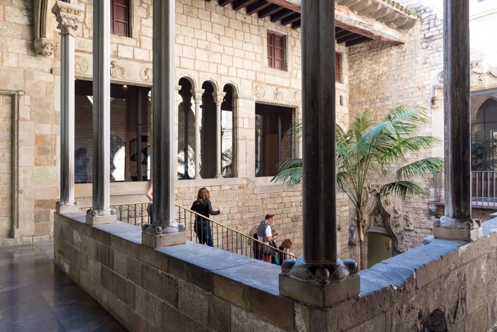 Cloister of Picasso's Museum. The Museu Picasso houses one of the most extensive collections of artworks by Spanish artist Pablo Picasso with 4.249 works.