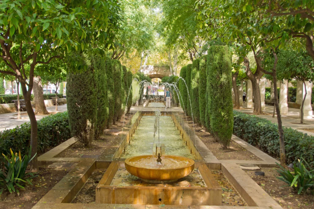 Fountain in the gardens of hort del rei