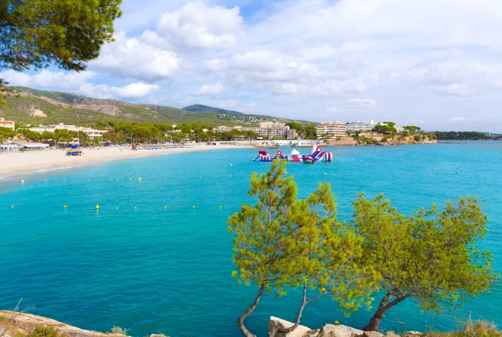 Majorca Platja Palmanova beach in Calvia Mallorca at Balearic islands of Spain