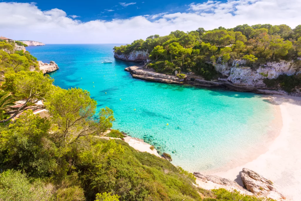 Cala Llombards Santanyi beach in Mallorca Balearic Island of Spain