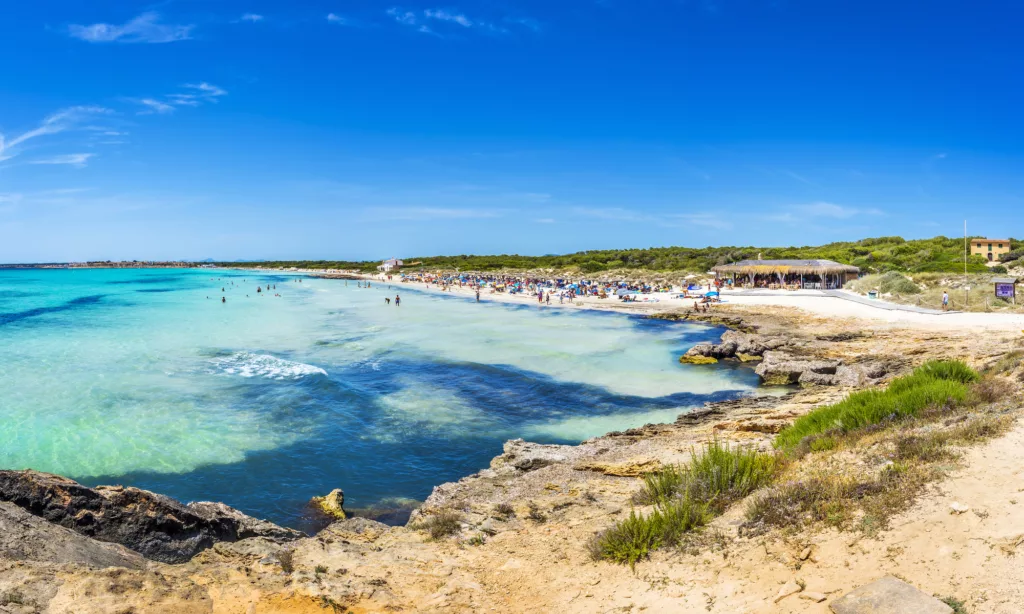 Playa Ses Covetes is part of the long Es Trenc beach in Majorca, Spain, Europe