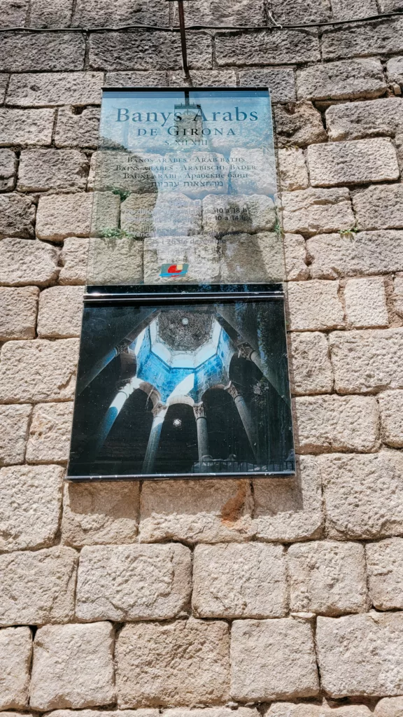 Entrance sign Arab Baths Girona
