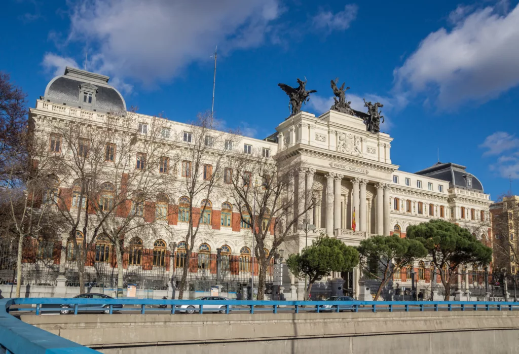 Spain. Madrid. Ministry of agriculture on a sunny day February