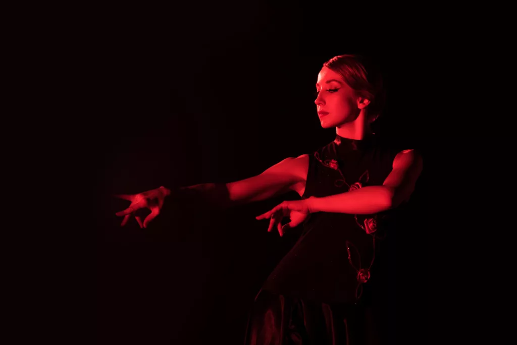 Beautiful woman dancing flamenco