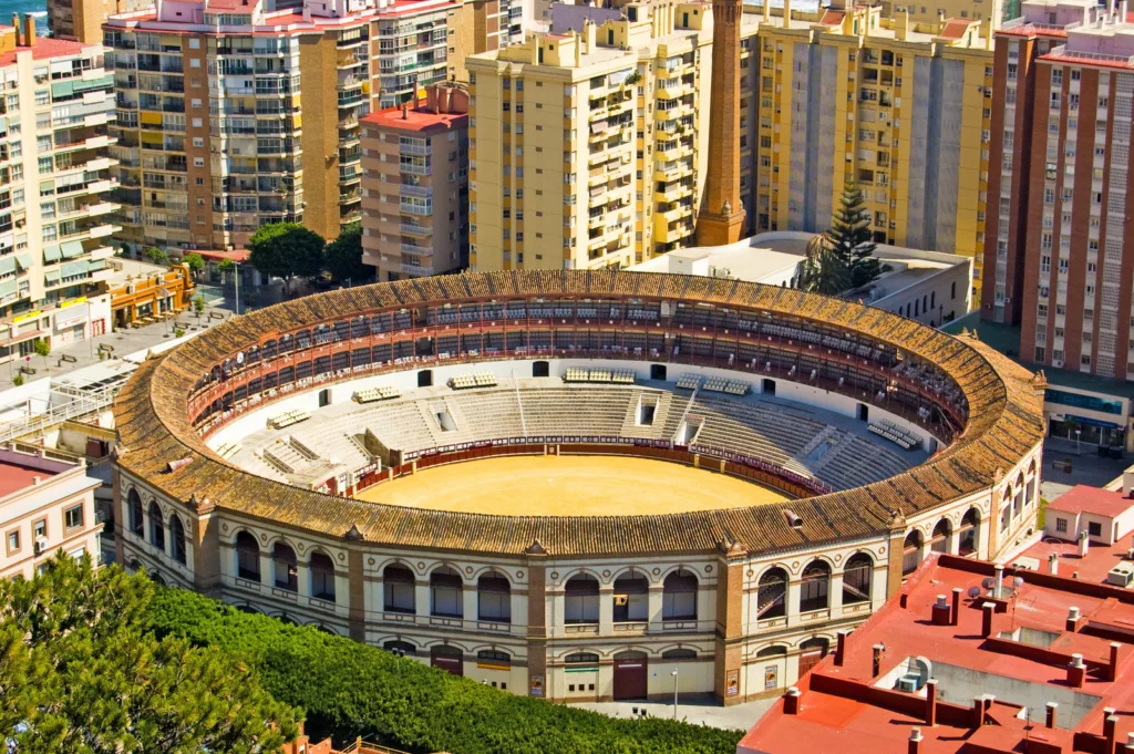 Bullring in the centre of Malaga, Andalusia