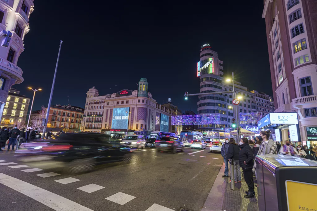 Gran Via Madrid in December