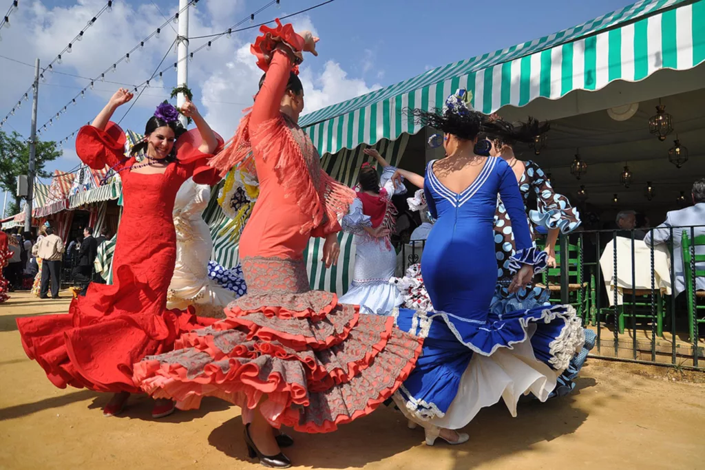 Sevillanas Spanish traditional dancers