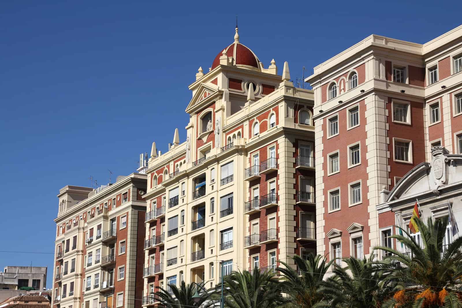 Hotel Malaga in Andalusia, Spain. Old style architecture.