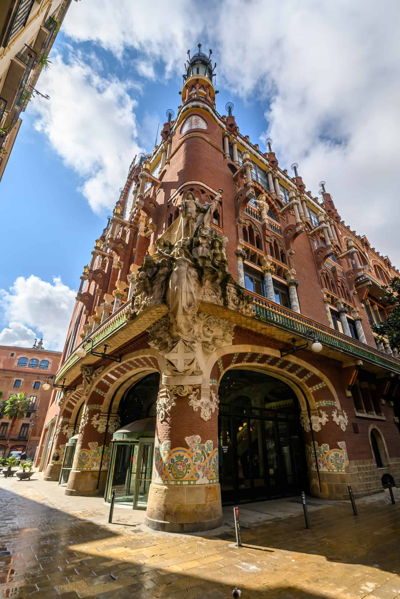 Barcelona, Spain. Palace of Catalan music or The Palau de la Musica Catalana is a concert hall, built by the architect Lluis Domenech i Montaner