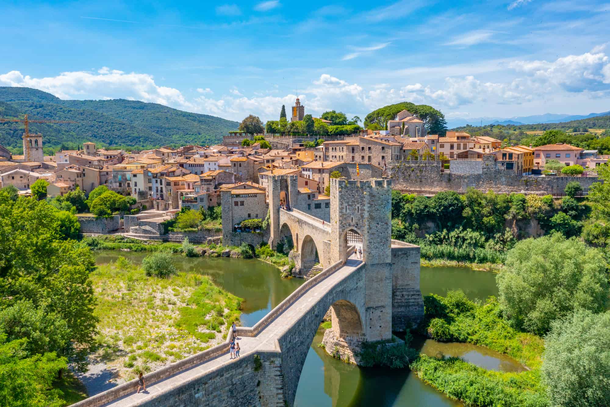 Medieval bridge in Spanish town Besalu
