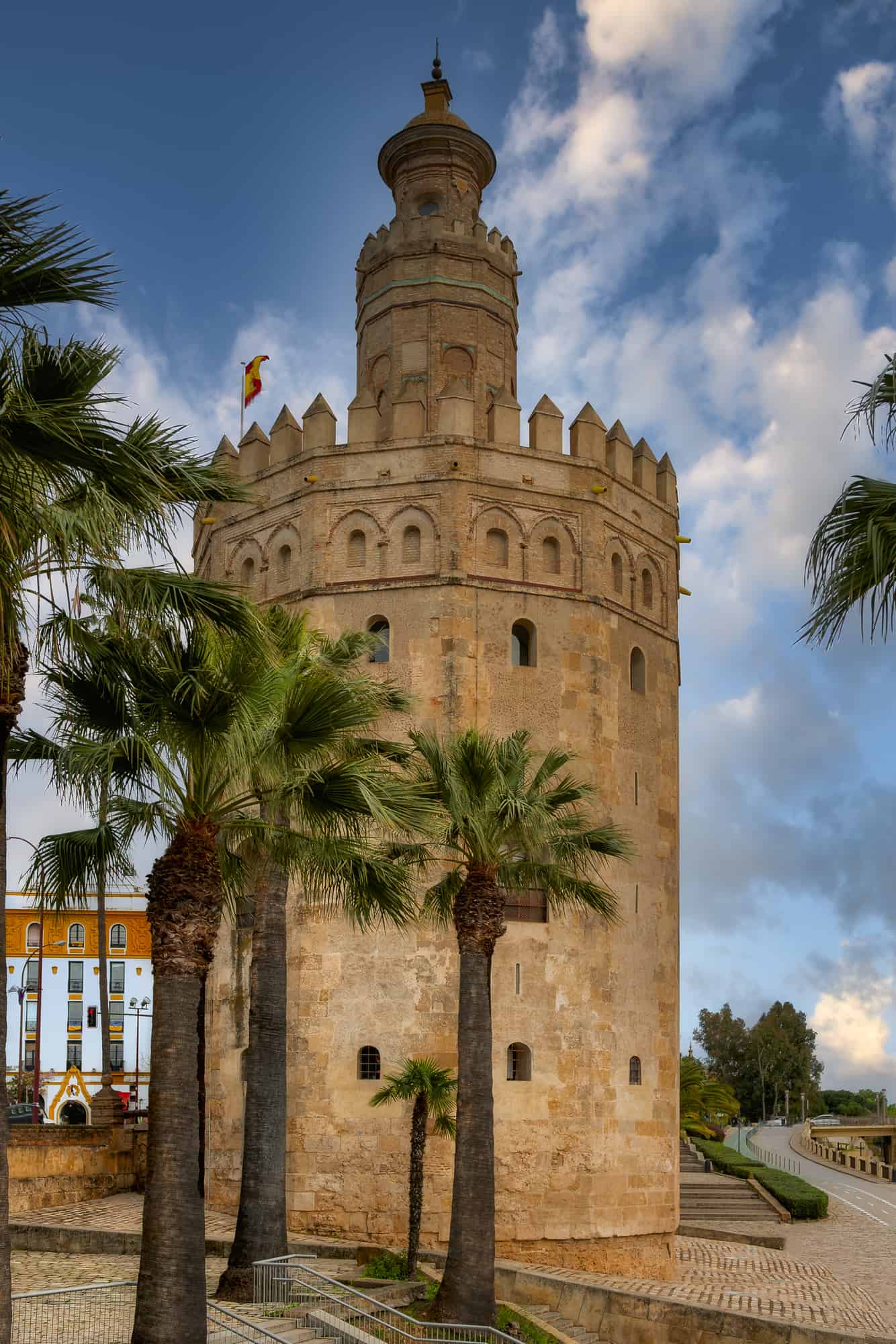 Torre del Oro on the shores of the Guadalquivir river, Seville,