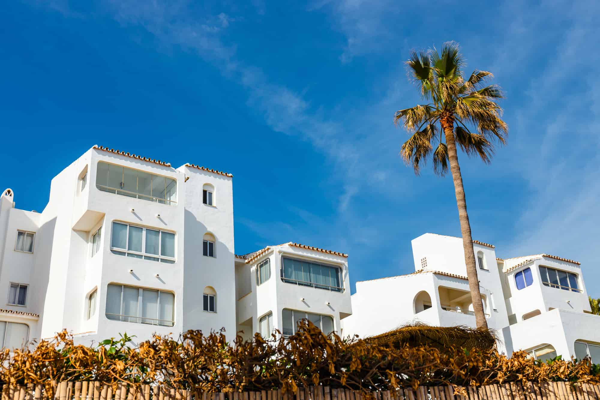 White buildings on the coast of Marbella in spain 