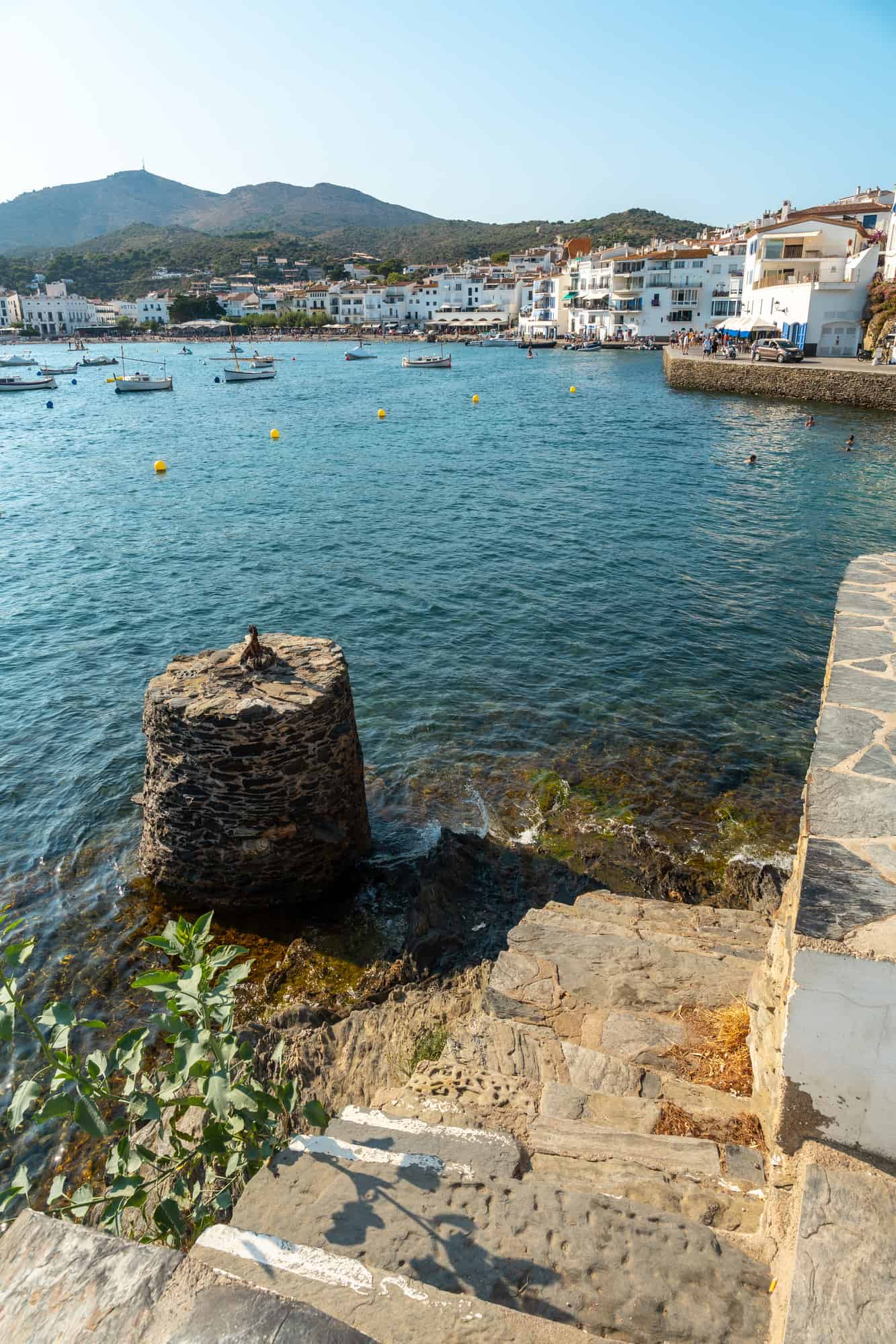 Boats on the beach of the coast of Cadaques, town on the Costa Brava of Catalonia