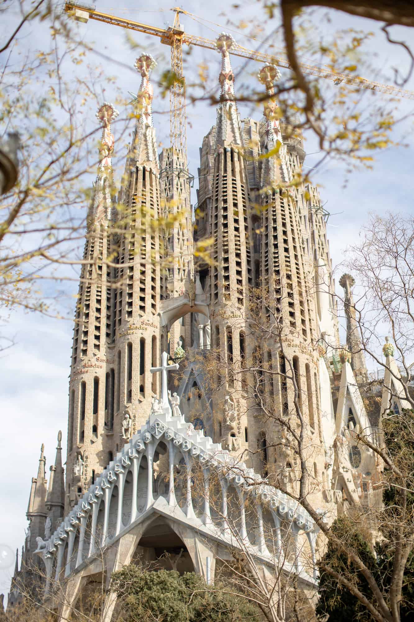 Famous Sagrada Familia basilica designed by catalan architect Antoni Gaudi in Barcelona, Spain