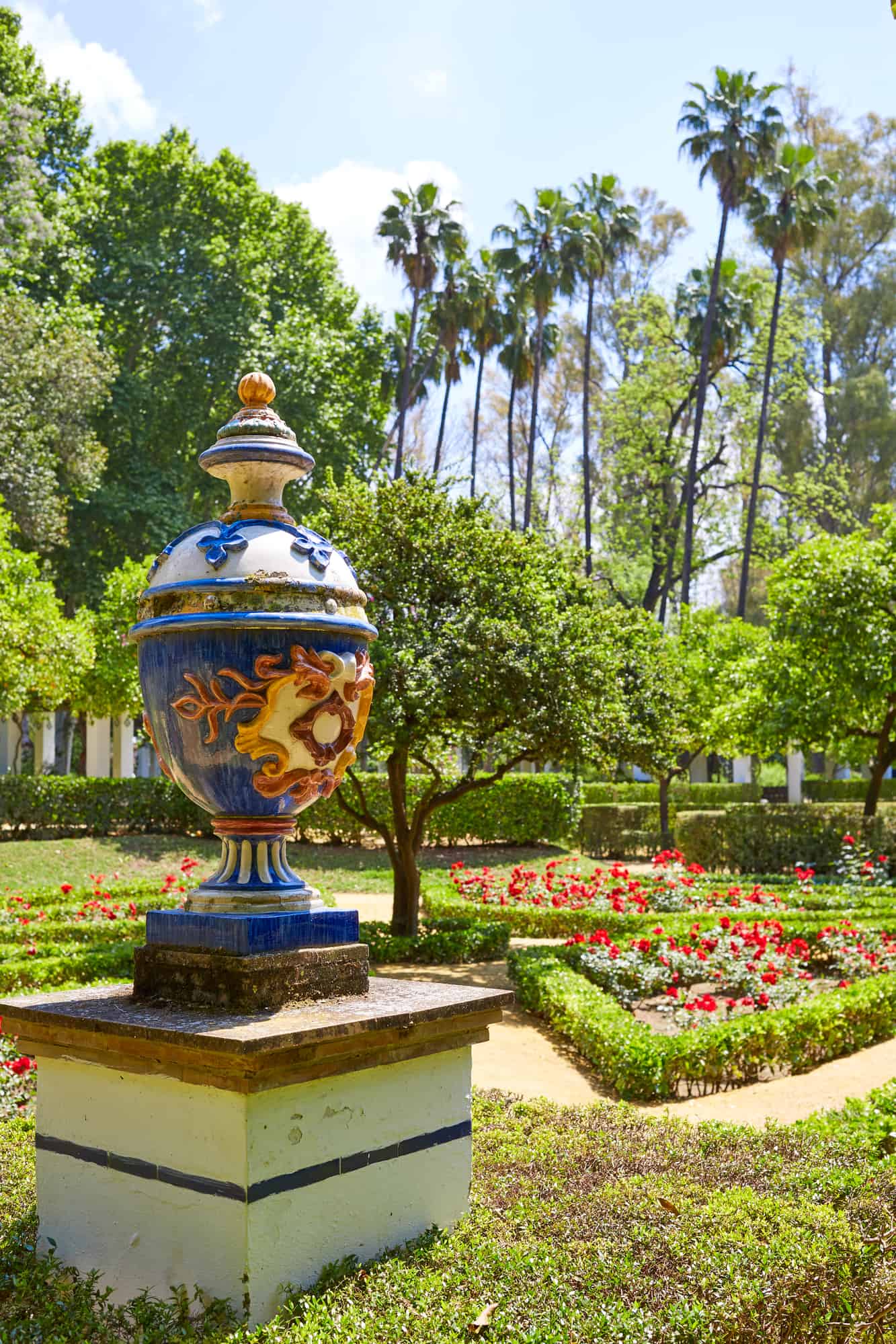 Seville maria luisa park gardens spain in March