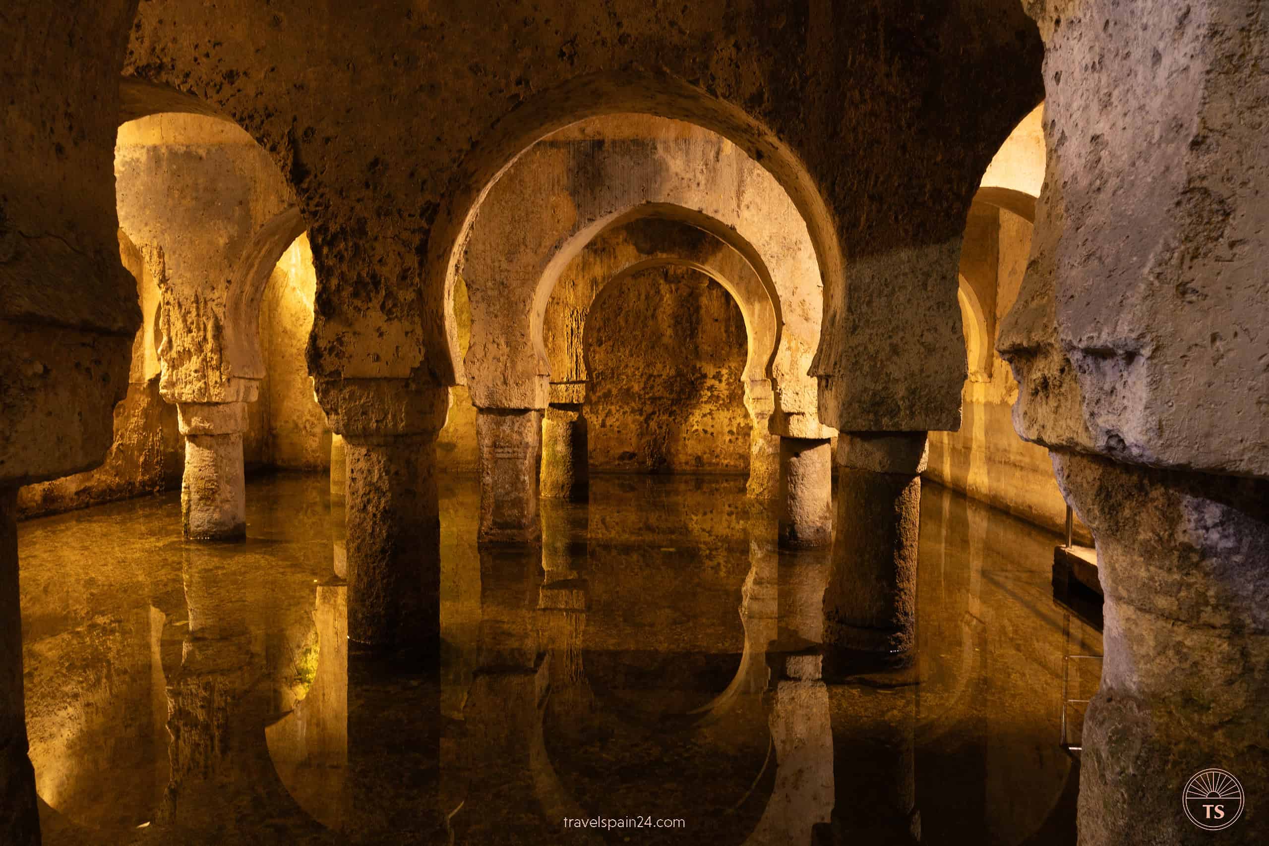The ancient water basin inside the Caceres Museum, a historic site once crucial for storing water for the city’s residents