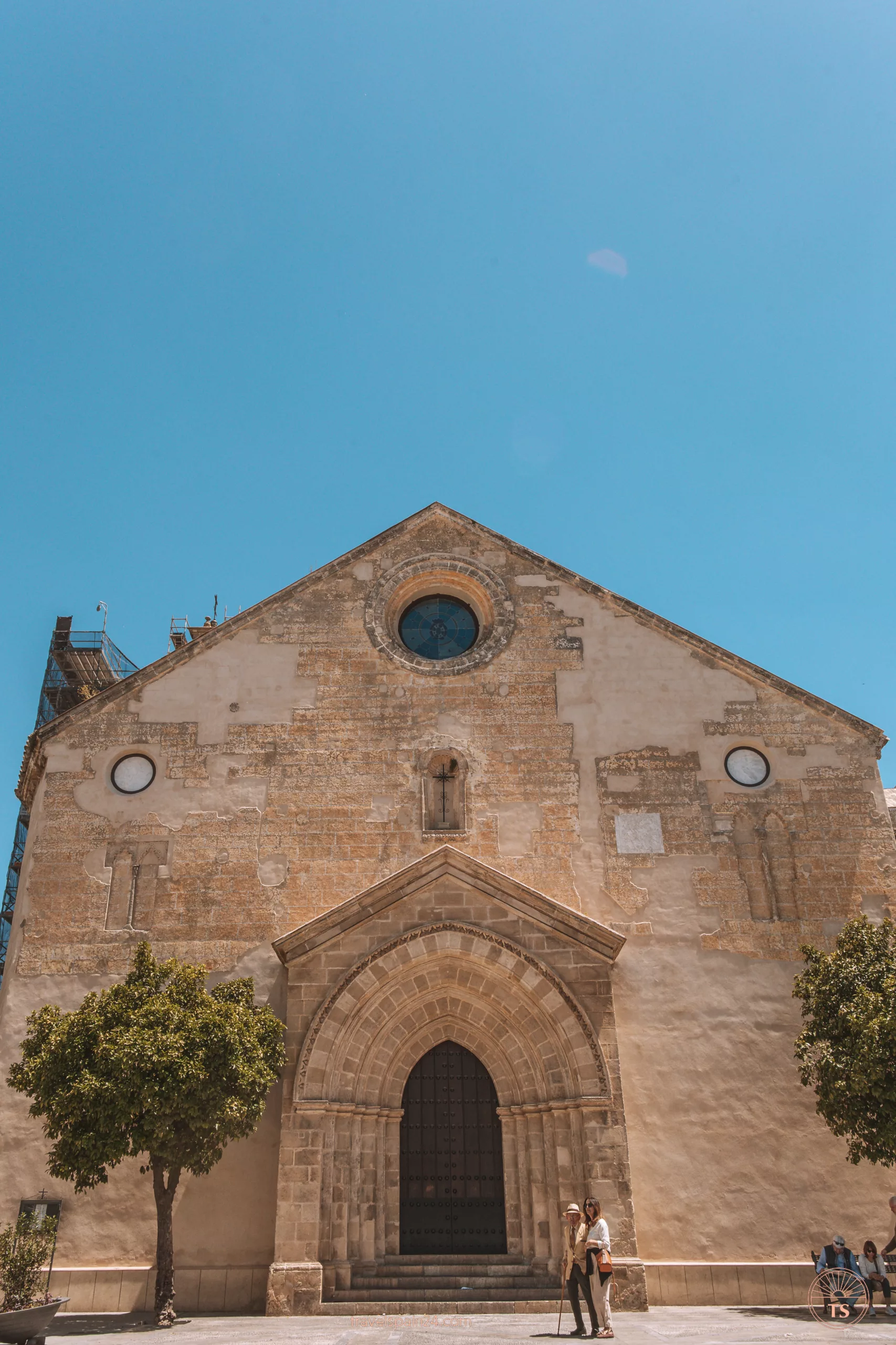 Facade of Real Iglesia De San Dionisio Areopagita in Jerez de la Frontera. This image showcases one of the significant religious sites in the city.